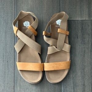 Yellow Box Women's Tan Strap Sandals - Brand New Size 11